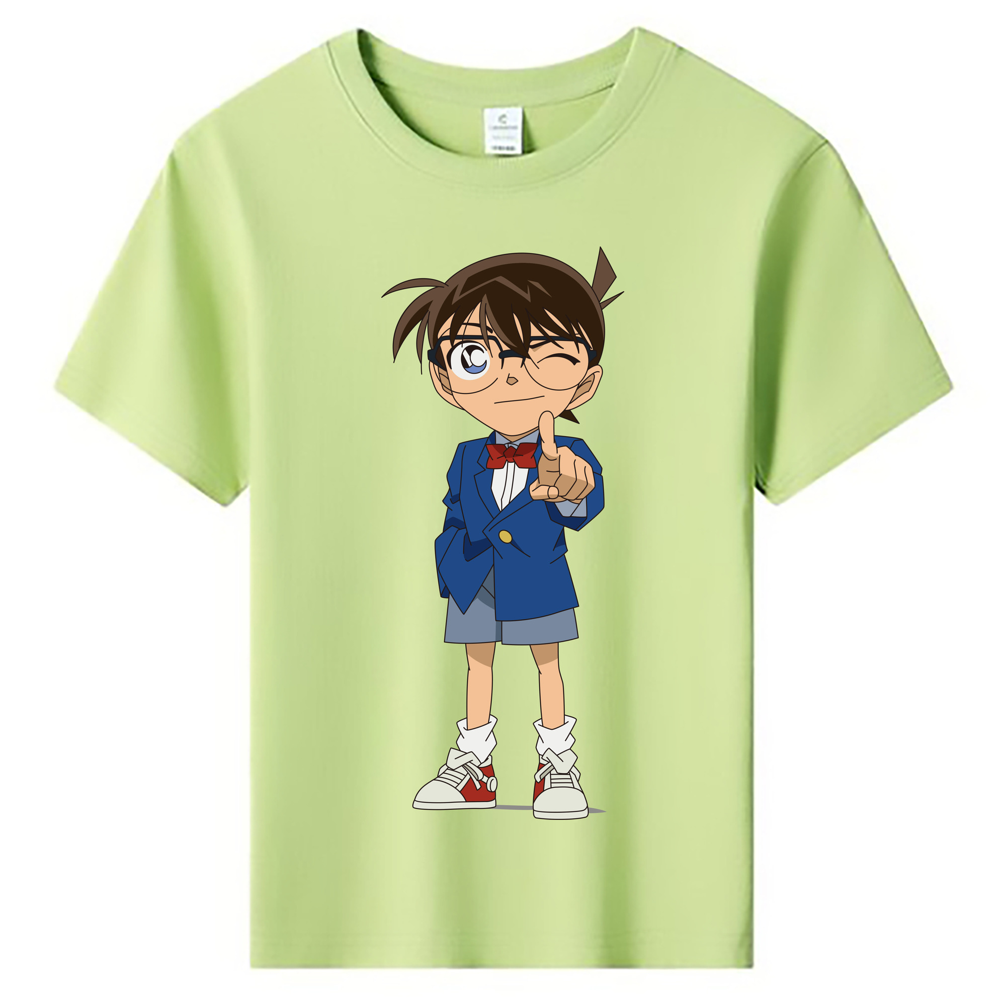 （画像用） 名探偵コナン 江戸川 コナン Detective Conan Conan Edogawa 綿100％キッズTシャツ（フロントプリント）